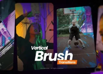 Videohive - Vertical Brush Transitions - 60377317