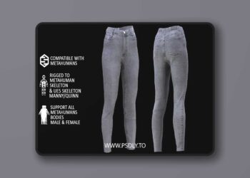 Jeans 125 - All MH Bodies & UE5 Skeletons - Rigged (5.3 – 5.7)