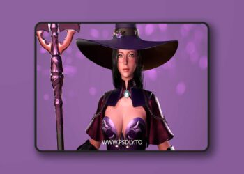 Kind Witch - Game Ready Stylized MMORPG FPS Realistic Modular Character (4.20 – 4.27 and 5.0 – 5.7)
