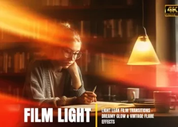 Videohive Cinematic Light Leaks Transitions – Warm Film Glow Lens FX 60754085