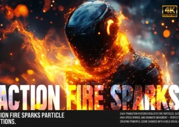 20 Fire Sparks Transitions – Cinematic Frame Fast Motion FX DR