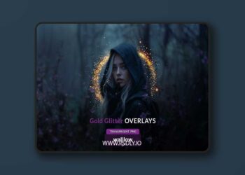 Gold glitter and sparkle transparent PNG overlays