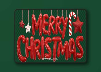 Merry Christmas New Year 3D Wishes 40xPNG