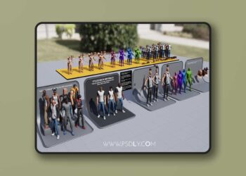 Stylized Male and Female characters, with assets and UI (4.27 and 5.0 – 5.7)