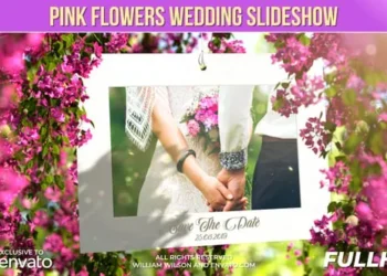 Videohive Pink Flowers Wedding Slideshow 24535054