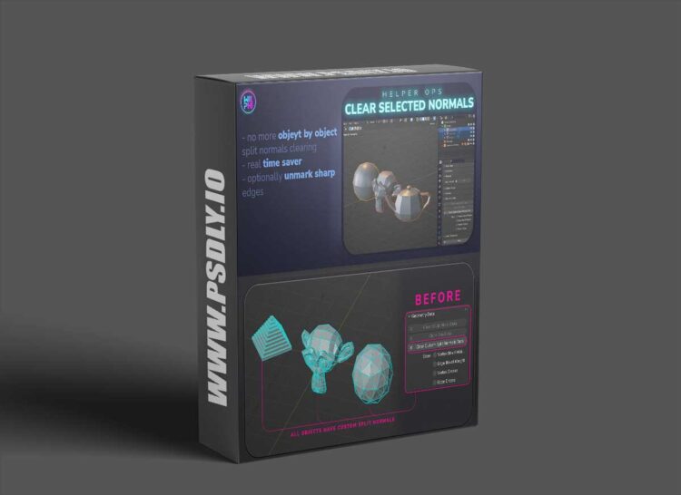 SuperhiveMarket - Helper Ops: Clear All Selected Custom Split Normals v1.0.5 1 Helper Ops Clear All Selected Custom Split Normals v1.0.5