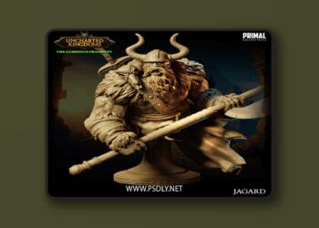 Barbarian King – Jagard Bust – 3D Print Model