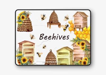 Beehive Watercolor Clipart