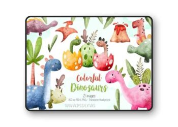Colorful Dinosaurs Clipart