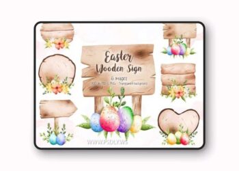 Easter Wooden Sign Clipart