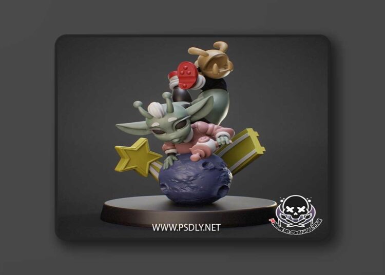 Jigglystix – Retro Alien Ranger Gobbo – 3D Print Model STL 1 Jigglystix – Retro Alien Ranger Gobbo – 3D Print Model STL