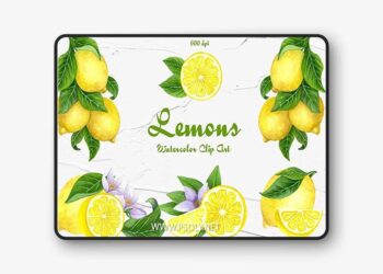 Lemon Watercolor Clipart