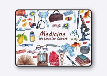 Medicine Watercolor Clipart