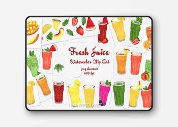 Summer Juice Watercolor Clipart
