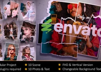Videohive Ripped Photo Frame Slideshow 61995024