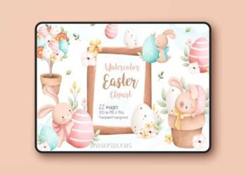 Watercolor Easter Clipart