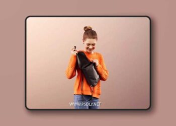 Woman In Casual Attire Opening Her Bag 3D Model