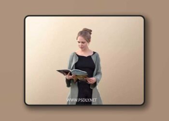 Woman Standing And Reading A Book low poly 3d Model