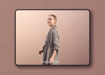 Young Blonde Girl Standing Casual 3D Model