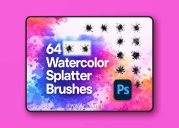 60 Watercolor Splatter Brushes for Photoshop