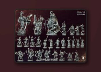 Archvillain Games – Ashen Veil – Crown of Madness – 3D Print Model
