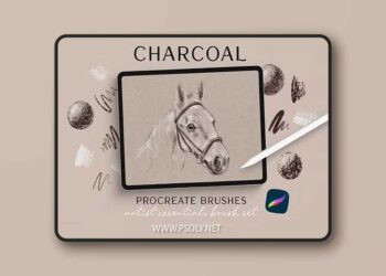 Charcoal Brushes Pack for Procreate