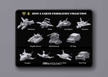 Gundam Zeon X Earth Federation Space military Collection