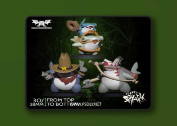 Taiga Miniatures – Cowboy Sharks – 3D Print Model