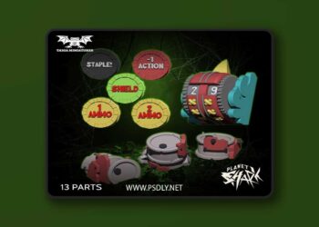 Taiga Miniatures – Scrap Markers and Tokens – 3D Print Model