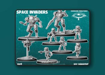 Vermilion Miniatures – Space Invaders – 3D Print Model