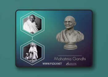 Mahatma Gandhi Indian political and public figure Bust 3D print Model