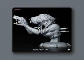 Tanuki Figures – Motoko Bust – 3D Print Model STL